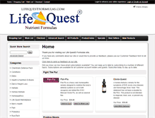 Tablet Screenshot of lifequestformulas.com